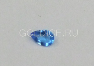 Груша 9*14 мм  (голубое стекло)