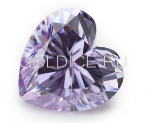 Сердце 8*8 (лаванда) фианит