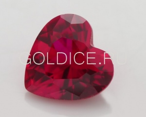 Сердце 7*7 (рубин) фианит